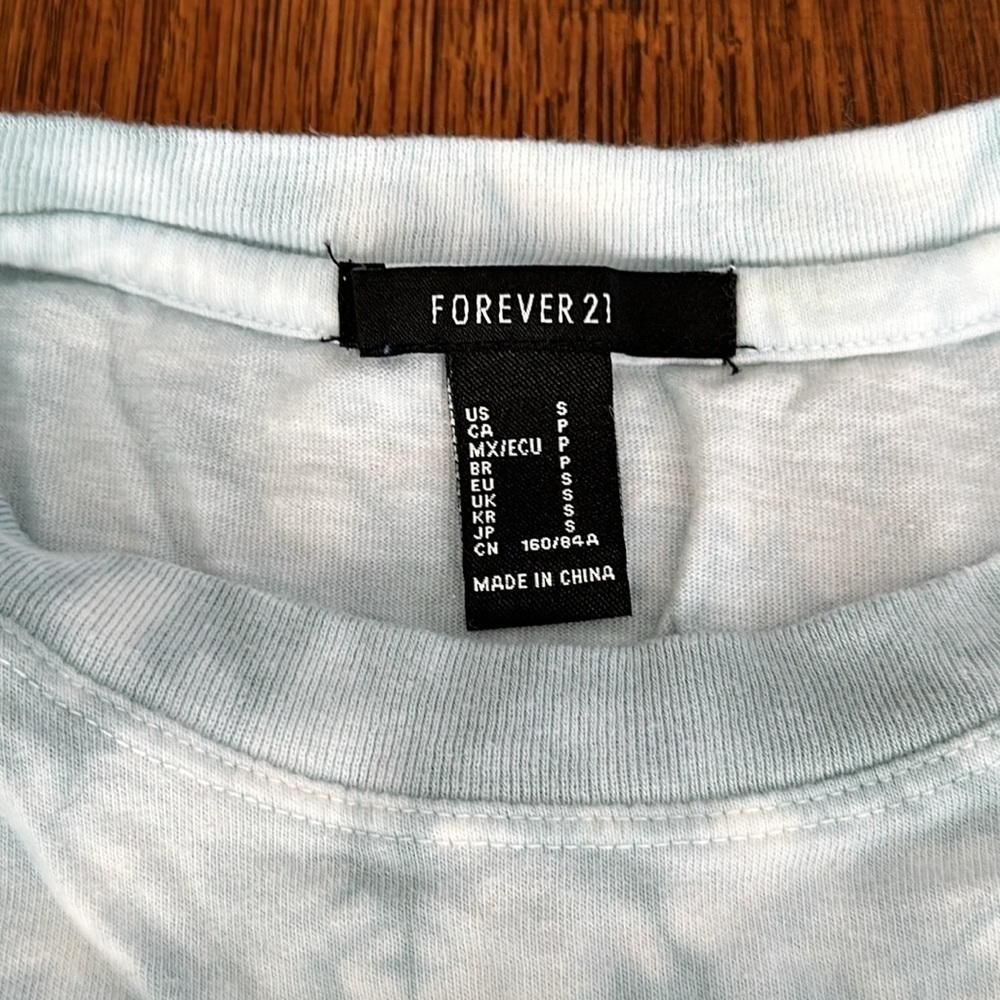 Women’s Forever 21 tie-dye, sleeveless graphic design T-shirt size S - Picture 2 of 6